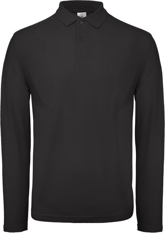 B&C ID.001 Polo Shirt Unisex Black Langarm